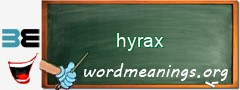 WordMeaning blackboard for hyrax